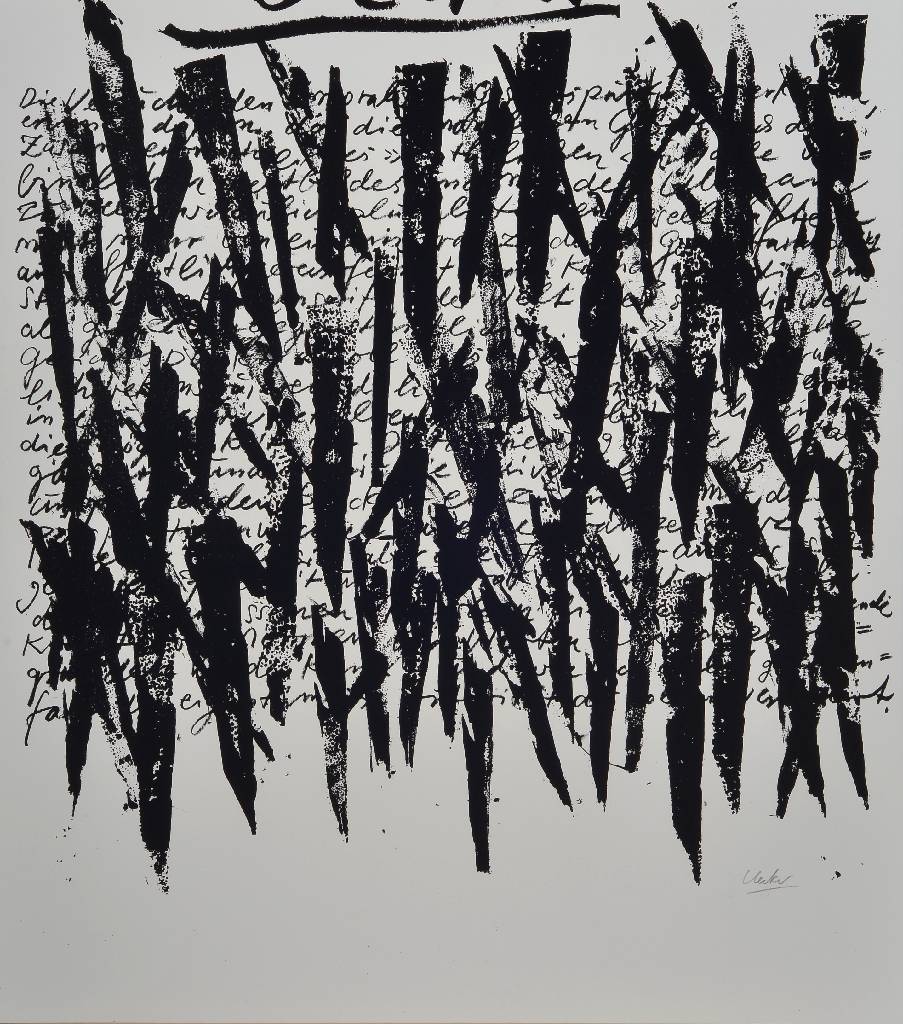 Detail a: Günther Uecker, geb. 1930, Konvolut aus zwei Lithographien, je handsigniert, ca. 57x50 cm bzw. 71,5x60 cm
