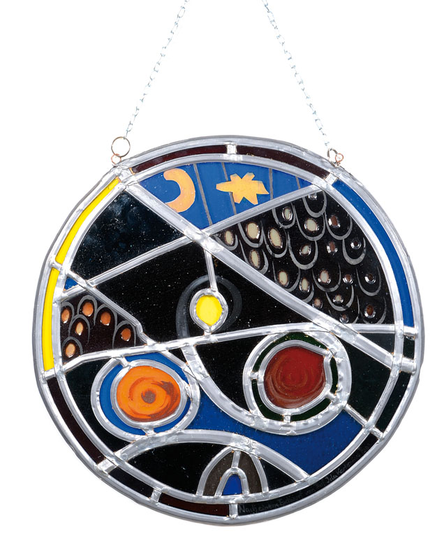 Ida Kerkovius, 1879-1970, Glasbild, "Kosmisches II", nach dem Entwurf der Künstlerin, nummeriert 9/30, Glaseinsätze mit min. Gebr.-Sp., ...