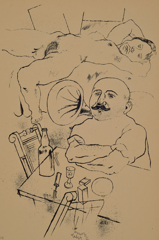 George Grosz, 1893-1959, Konvolut aus vier Lithographien aus: Ecce Homo, An der Grenze/ Nachts/Athlet/Nachwuchs, Malikverlag Berlin 1923, PP, ca. ...