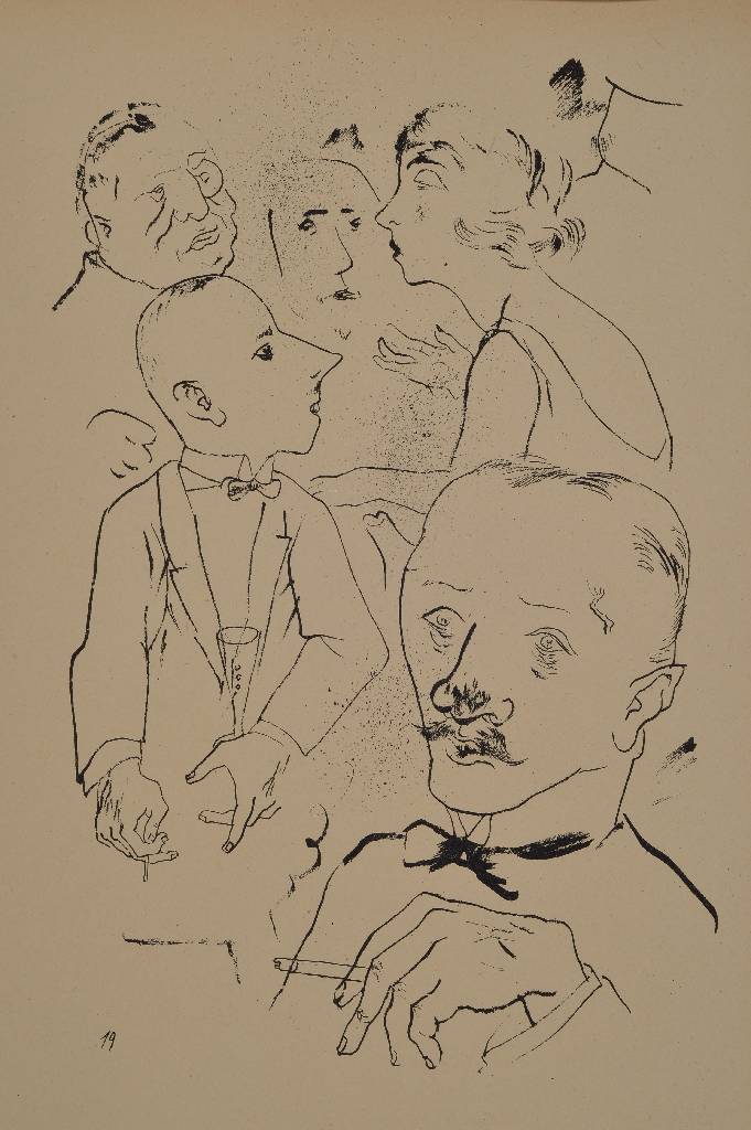 Detail a: George Grosz, 1893-1959, Konvolut aus vier Lithographien aus: Ecce Homo, An der Grenze/ Nachts/Athlet/Nachwuchs, Malikverlag Berlin 1923, PP, ca. ...