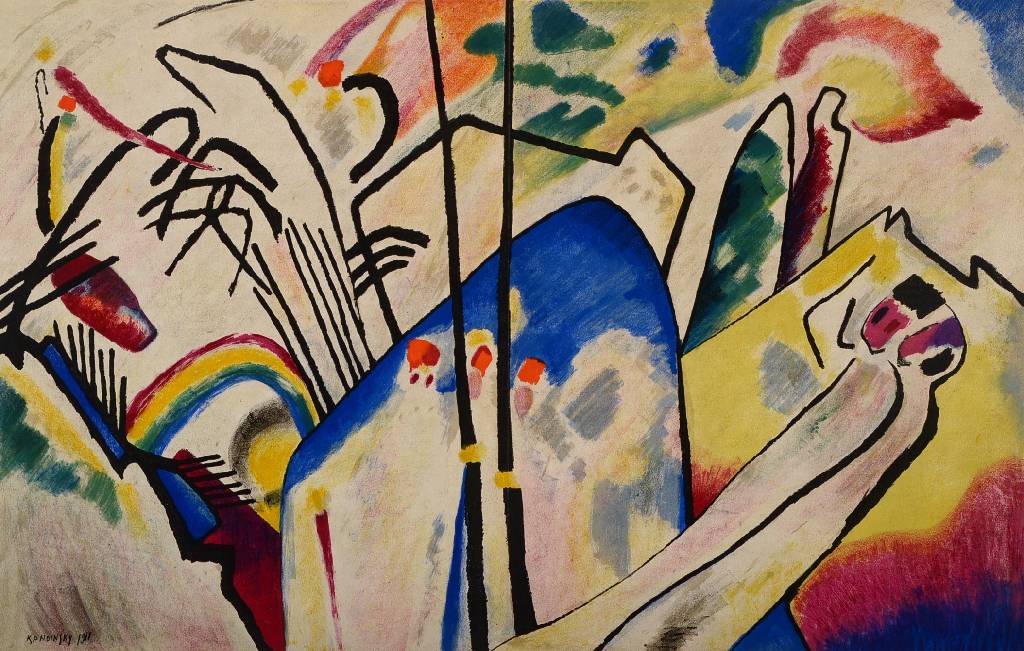 Detail a: Wassily Kandinsky, 1866-1944, Konvolut aus zwei Farblithographien aus: la periode dramatique, Maeght Mourtlot Paris 1955, PP, Bugfalte, ca. 38x56 cm, ...