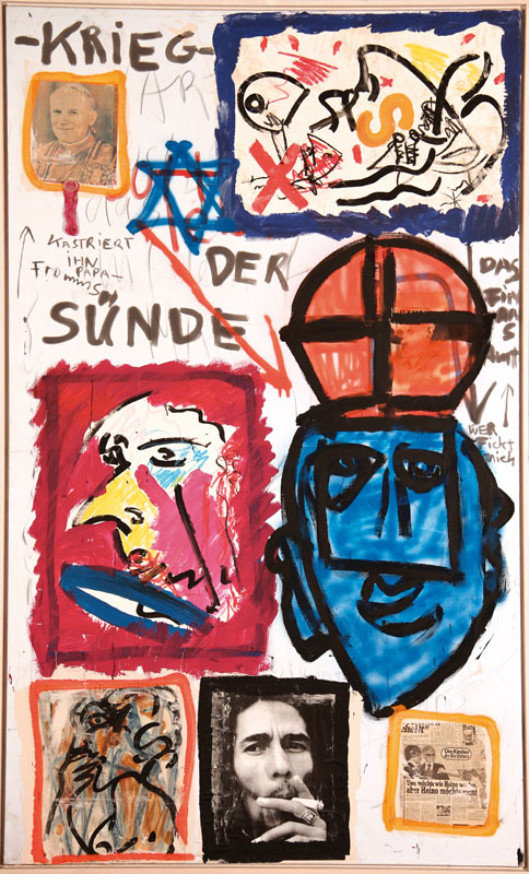 Peter Robert Keil, geb. 1942, ohne Titel, Öl/Acryl Mischtechnik auf Hartfaser, unsigniert, ca. 258x155 cm