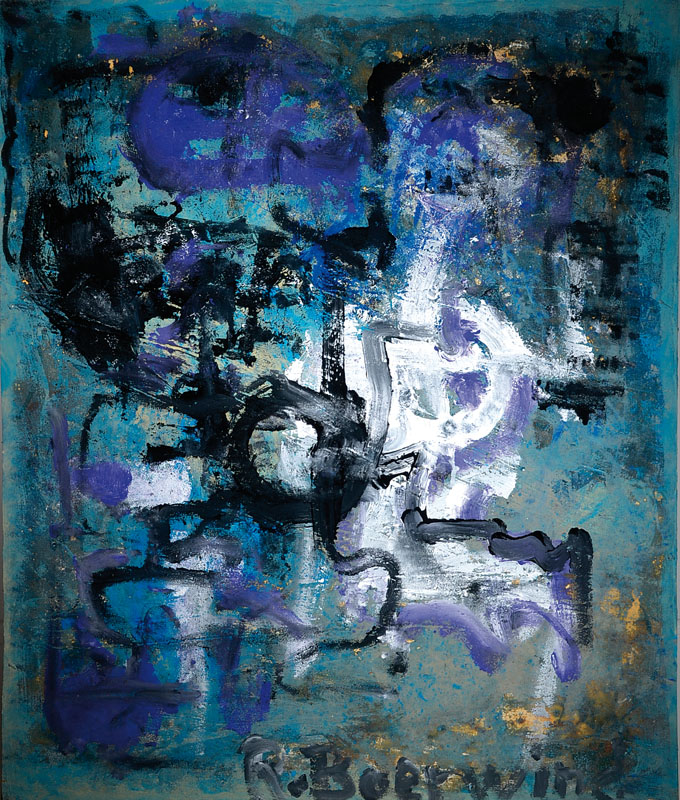 Rudi Baerwind, 1910-1982 Mannheim, abstrakte Komposition, Öl/Holz, signiert, ca. 122x102.5 cm