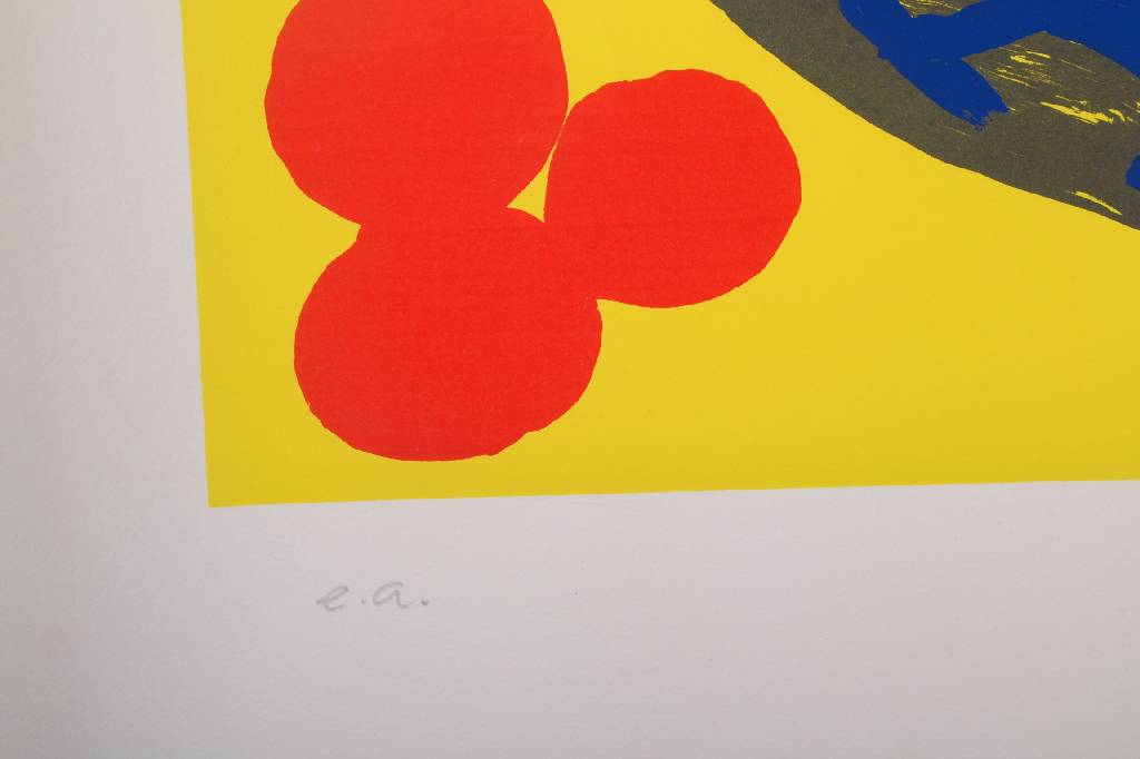 Detail b: A.R. Penck, geb. 1939 Dresden, Silbernes Pferd und der Mongole, Farbsiebdruck, handsigniert und nummeriert e.a., Auflage 40 + ea., Blattgr. ca. ...