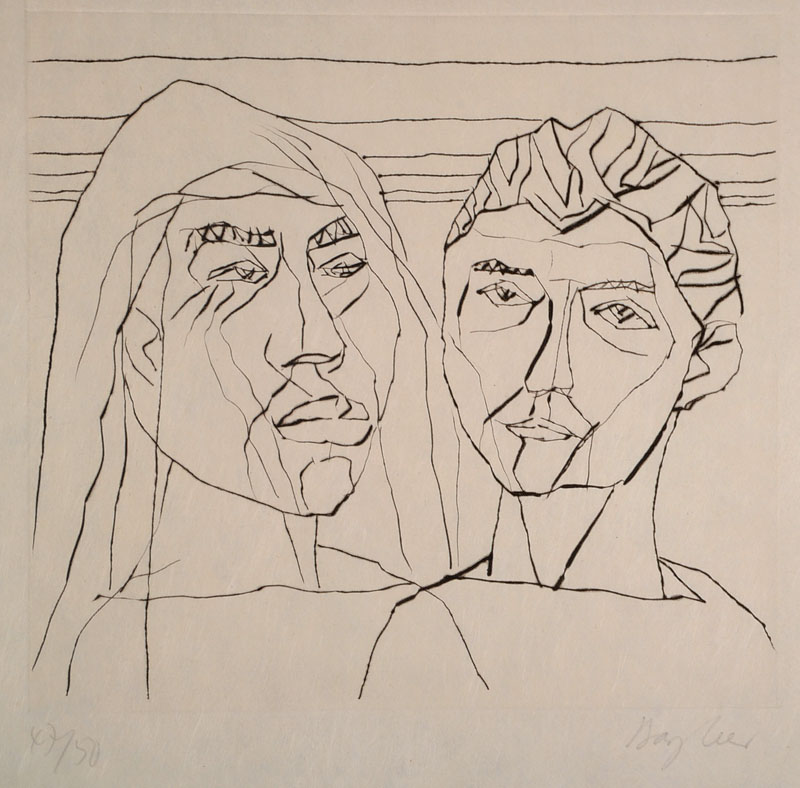 Eduard Bargheer, 1901-1979, Radierung auf Japan, handsigniert und nummeriert 47/50, Platte ca. 22x24 cm, Blattgr. ca. 44x31.5 cm