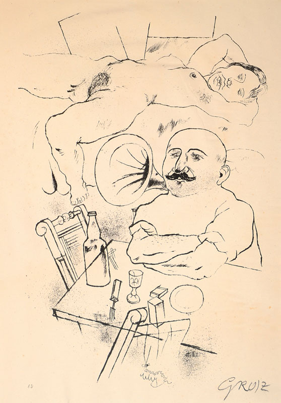 George Grosz, 1893-1959, Der Athlet, Lithographie, aus Ecce Homo, um 1922, handsigniert, Blattgr. ca. 35x25 cm, PP
