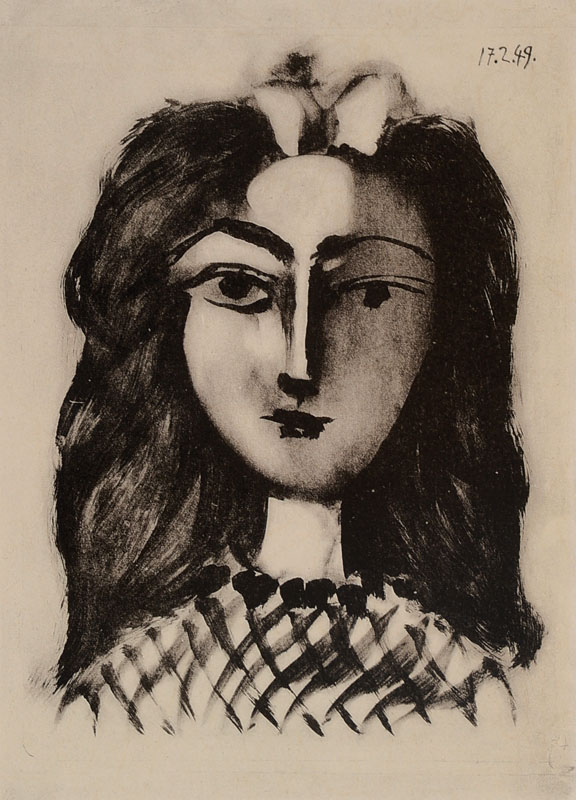 Detail a: Pablo Picasso, 1881-1973, Konvolut aus vier Lithographien, "Corsages à Carteaux", "Tête dejeune fille", "Buste au fond ...