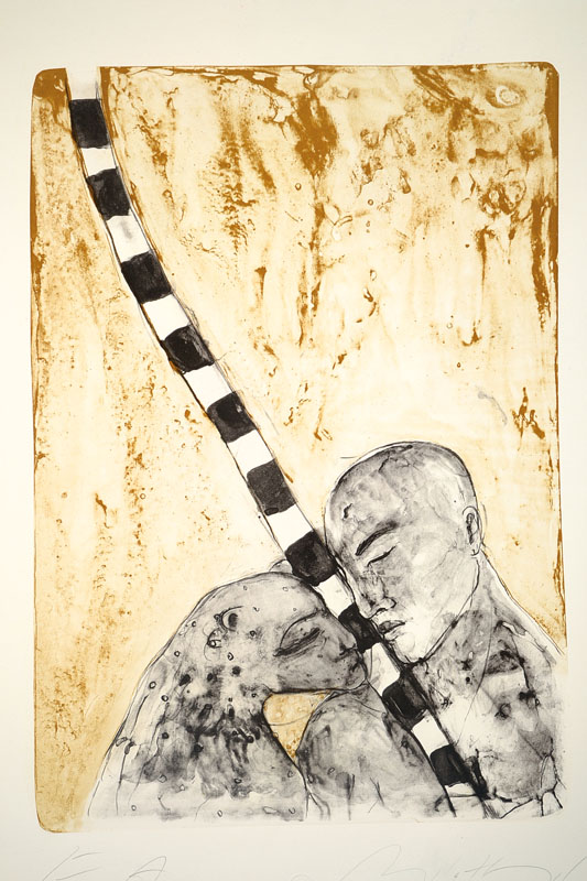 Angela Hampel, geb. 1956 Räckelwitz, Zinkographie, handsigniert und nummeriert e.a., Motiv ca. 53,5x37,5 cm, Blattgr. ca. 70,5x53,5 cm