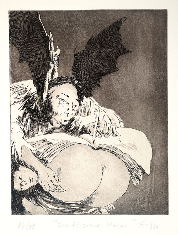 Zhao Yongbo, geb. 1964 Hailong, Konvolut aus drei Radierungen, "Sie fressen alles", "Yongbo wird verprügelt", "Teuflischer ...