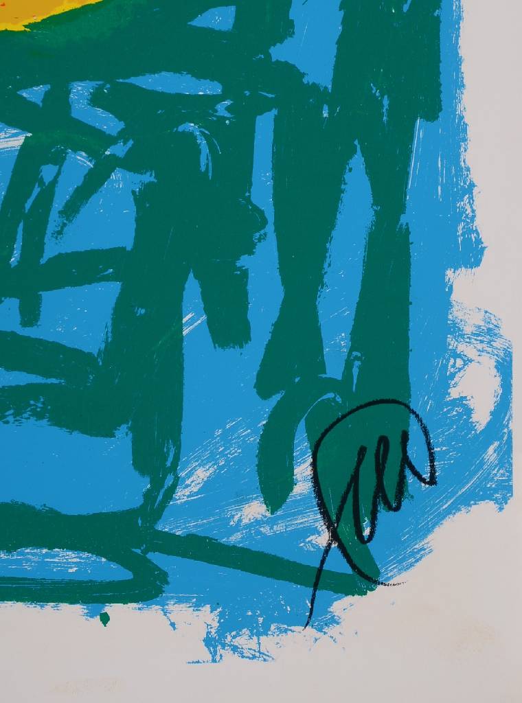 Detail a: Markus Lüpertz, geb. 1941, Kopfball, Siebdruck auf glattem Velin, handsigniert und nummeriert 22/30, Blattgr. ca. 100x70 cm