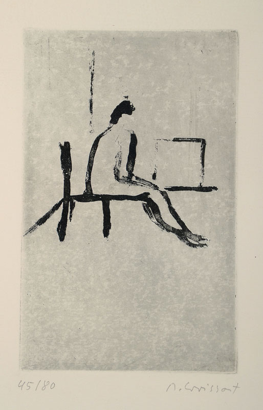 Michael Croissant, 1928-2002, Lithografie auf dickem Büttenpapier, handsigniert und nummeriert 45/80, Platte ca. 24,5x15,5 cm, Blattgr. ca. 53,5x39 ...