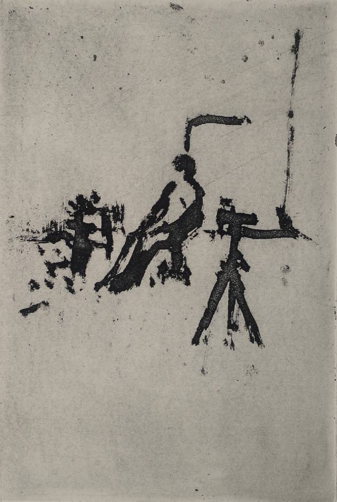 Michael Croissant, Lithografie auf dickem Büttenpapier, handsigniert und nummeriert 34/80, Blattgröße: ca. 53,5x39 cm, Motivgröße: ca. 24,5x16,5 ...