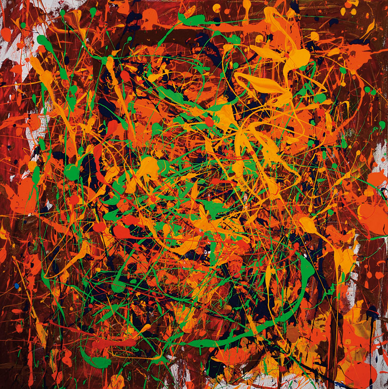 Bronco54, geb. 1954 Neustadt/Wstr., Movement, Acryl/Lwd, rückseitig signiert und datiert 2012, ca. 80x80 cm