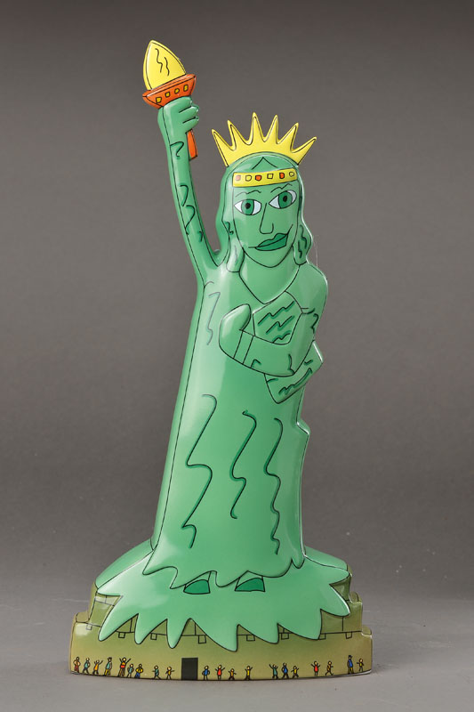 James Rizzi, 1950-2011, Give me Liberty, Porzellanskulptur Goebel, Signatur-Stempel und nummeriert 181/500, mit Zertifikat, H. ca. 36,5 cm