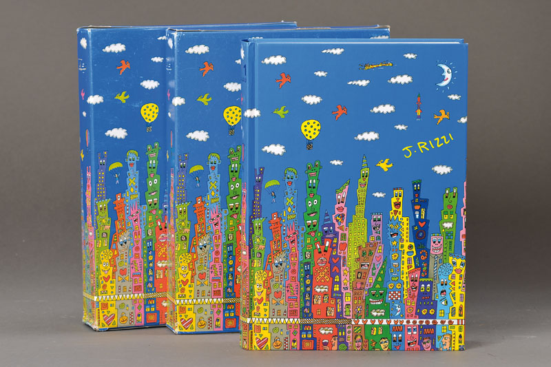 James Rizzi, 1950-2011, Der Brockhaus in 15 Bänden, Einbandgestaltung durch J. Rizzi, Auflage 1480, mit Lithographie "The adventure of ...