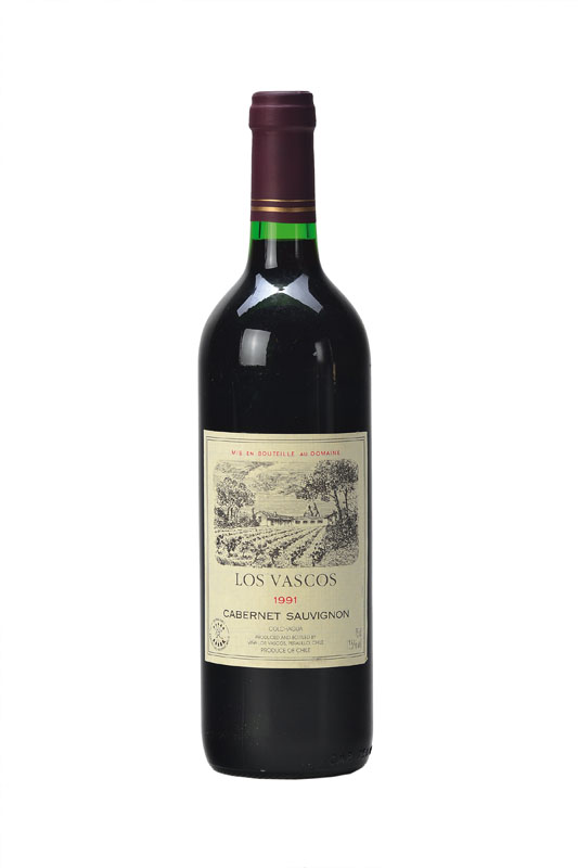 14 Flaschen Los Vascos, Domaines Barons de Rothschild, Cabernet Sauvignon, Jahrgänge: 5x 1991 u. 9x 1990, je ca. 75 cl, top shoulder u.besser, ...