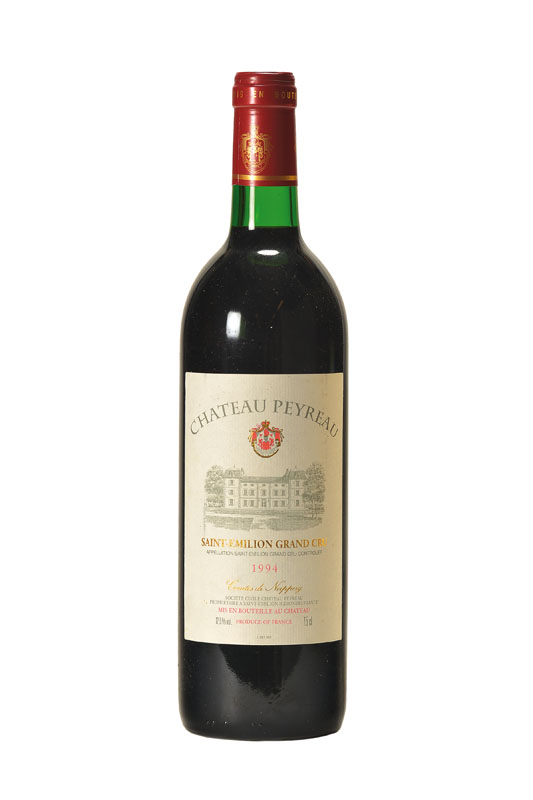 12 Flaschen 1994 Chateau Peyreau, Saint -Emilion, je ca. 75 cl, top shoulder u. besser, unverkostet