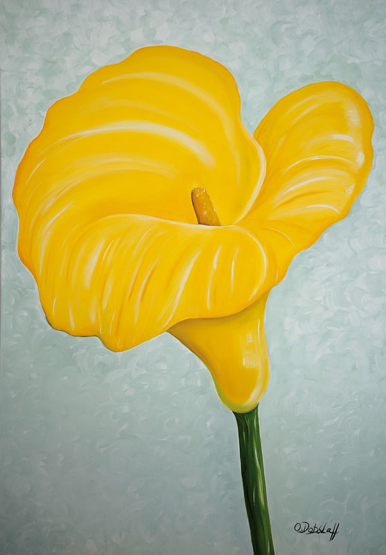Oliver Dobslaff, zeitgenössischer Künstler aus Hamburg, Calla, Öl/Lwd, unten rechts signiert, ca. 70x100 cm