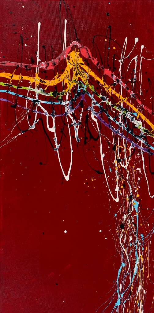 CJVIS (Caroline Vis), zeitgenössische niederländische Künstlerin, Concerto III, Acryl/Lwd, zweiteilig, einmal signiert, je ca. 80x40 cm