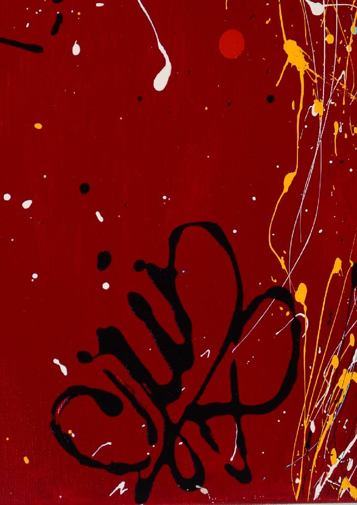 Detail b: CJVIS (Caroline Vis), zeitgenössische niederländische Künstlerin, Concerto III, Acryl/Lwd, zweiteilig, einmal signiert, je ca. 80x40 cm