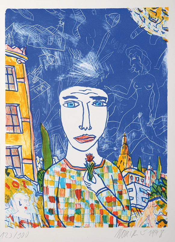 6 Grafik Kalender der Tabor Presse Berlin, 1999-2004, mit je 12 original Grafiken, alle handsigniert, je ca. 70x50 cm