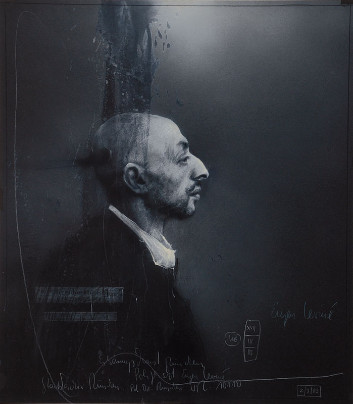 Klaus Böttger, 1942-1992, Eugen Leviné, Zeichnung/Gouache auf Papier, monogrammiert KB und bezeichnet Z / 3 / 83 (Bedeutung: dritte Zeichnung des ...