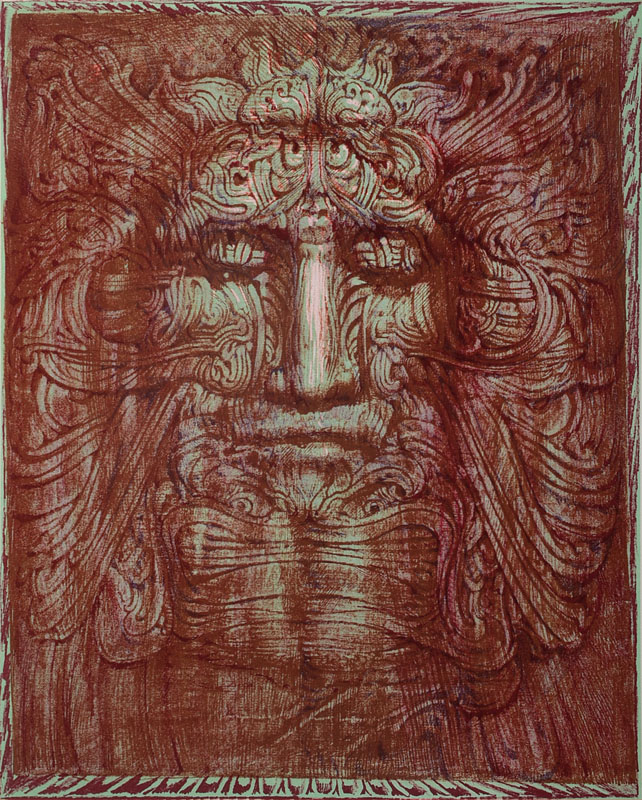 Ernst Fuchs, geb. 1930 Wien, Farblithographie aus: Beneath the tree, handsigniert und nummeriert 134/150, Blattgr. ca. 57x38 cm, unter Glas gerahmt