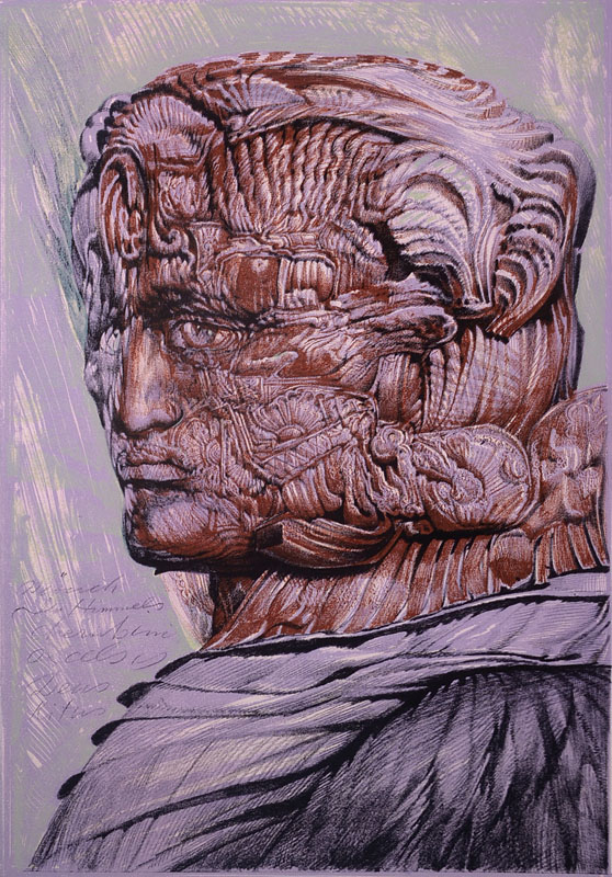 Ernst Fuchs, geb. 1930 Wien, Farblithographie aus: Beneath the tree, handsigniert und nummeriert 134/150, Blattgr. ca. 57x38 cm, unter Glas gerahmt