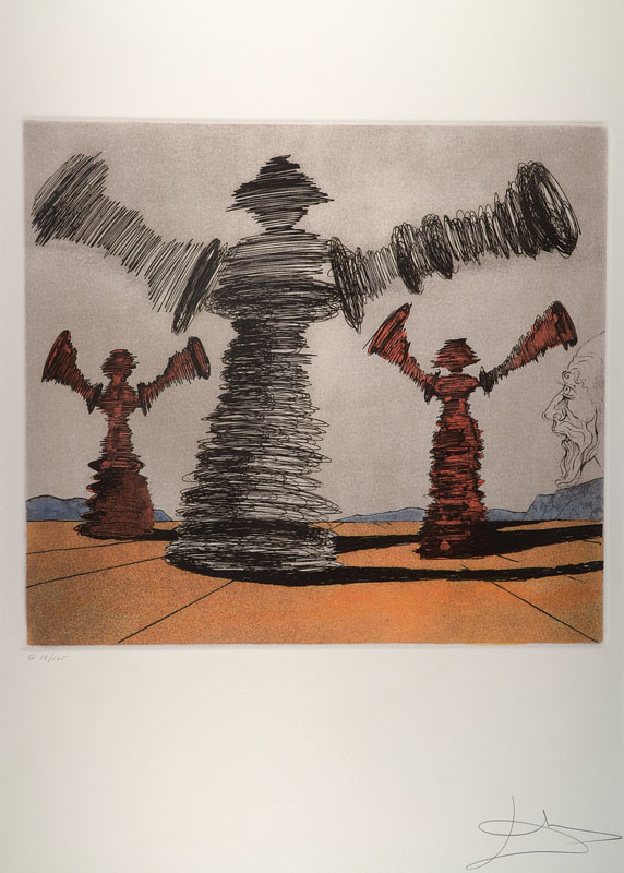 Salvador Dali, 1904-1989, Radierung auf Arches, aus der Suite "Don Quijote", 1980, handsigniert und nummeriert 18/125, Blattgr. ca. 76x57 ...