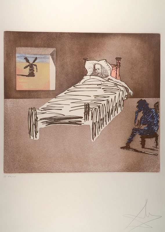 Salvador Dali, 1904-1989, Radierung auf Arches, aus der Suite "Don Quijote", aus dem Jahre 1980, handsigniert und nummeriert 54/125, ...