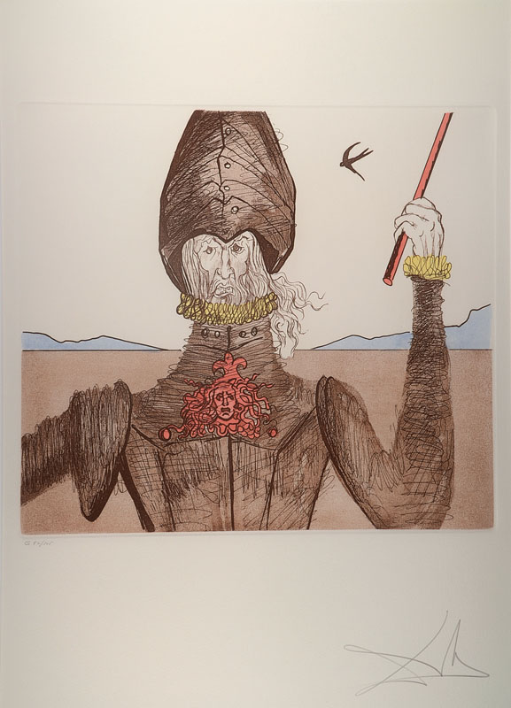 Salvador Dali, 1904-1989, Radierung auf Arches, aus der Suite "Don Quijote", 1980, handsigniert und nummeriert 82/125, Blattgr. ca. 76x57 ...
