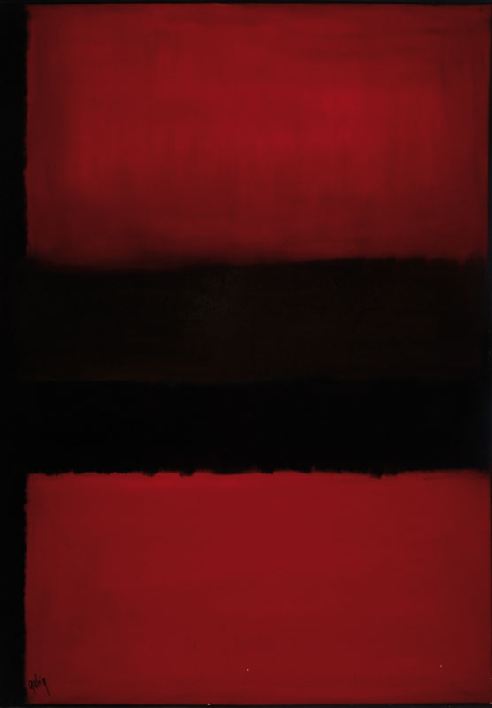 Gaston Galé, zeitgenössischer Belgischer Künstler, Abstrakte Komposition in Rot und Schwarz, Öl/Lwd, links unten signiert, ca. 140x100 cm, Leisten