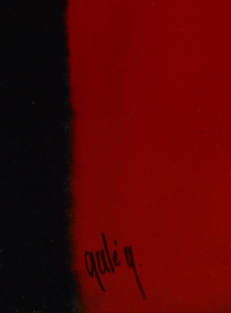 Detail a: Gaston Galé, zeitgenössischer Belgischer Künstler, Abstrakte Komposition in Rot und Schwarz, Öl/Lwd, links unten signiert, ca. 140x100 cm, Leisten