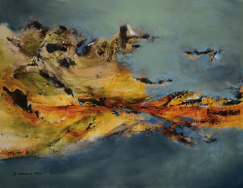 B. Schwend, zeitgenössischer Künstler, Abstrakte Komposition, Öl/Lwd, signiert und datiert 1999, ca. 70x90 cm, Rahmen