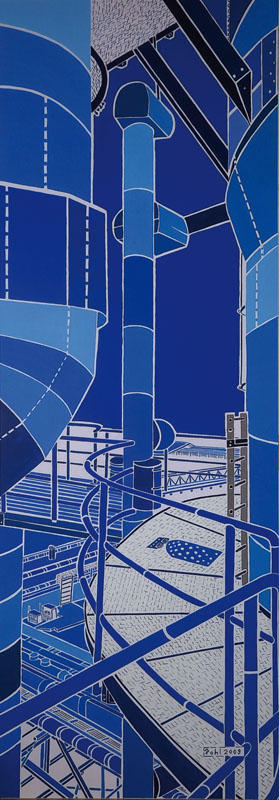 Sabine Pohl, geb. 1953, pfälzische Künstlerin, Schülerin von Bernd Klimmer, und Alvaro Castagnet, hier: Cyclohexanol- Produktion BASF, aus der ...