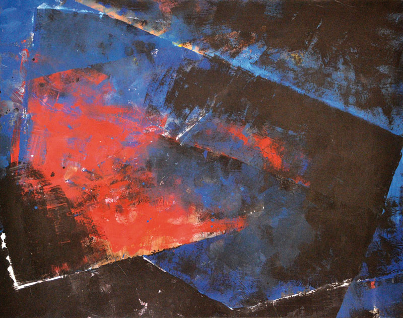 Hans Brosch, geb. 1943, Acryl/Nessel, rückseitig signiert und datiert 79, ca. 178x227 cm, min. Druckstelle, min. besch.