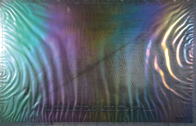 Shusaku Arakawa, 1936-2010, Anything, Original-Serigraphie auf Silberfolie, signiertund nummeriert 80/95, betitelt, ca. 65x100 cm,unter Glas gerahmt, ...