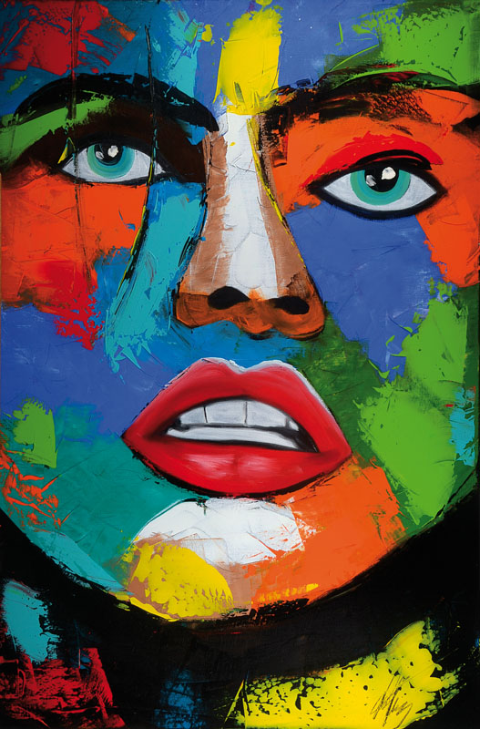 Michael Frey, zeitgenössischer Künstler aus Landau, Face 1, Öl/Lwd, rechts unten signiert, ca. 90x60 cm