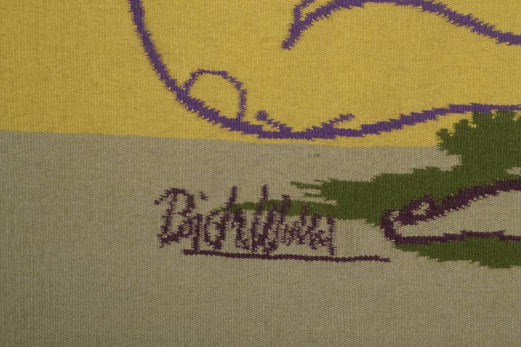 Detail a: Björn Wiinblad, 1918-2006, Wandteppich, Nachmittag eines Faun - Frühling, rückseitig auf Etikett bez. Teppich Engelhardt collection handwoven in ...