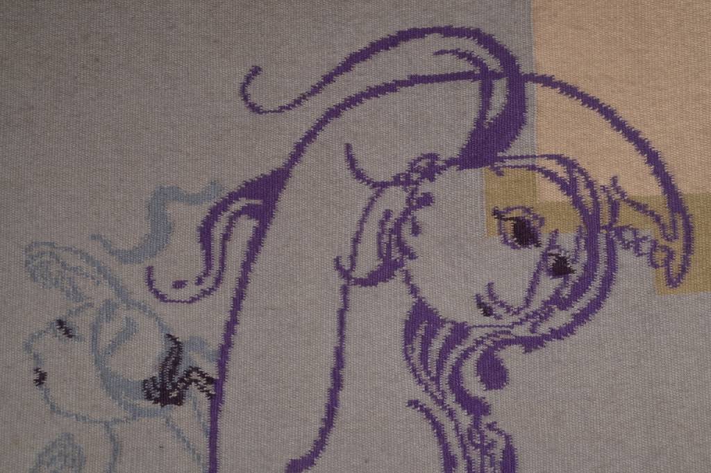 Detail b: Björn Wiinblad, 1918-2006, Wandteppich, Nachmittag eines Faun - Frühling, rückseitig auf Etikett bez. Teppich Engelhardt collection handwoven in ...