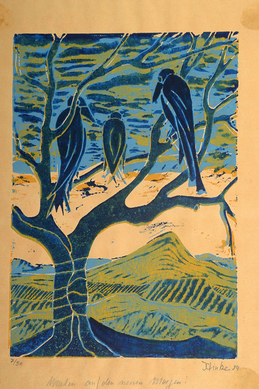 Detail b: Ingeborg Finke, geb. 1940, Konvolut aus 5 Grafiken, davon 4 Radierung und 1 Serigraphie, je handsigniert, teilweise datiert oder betitelt, teilweise ...
