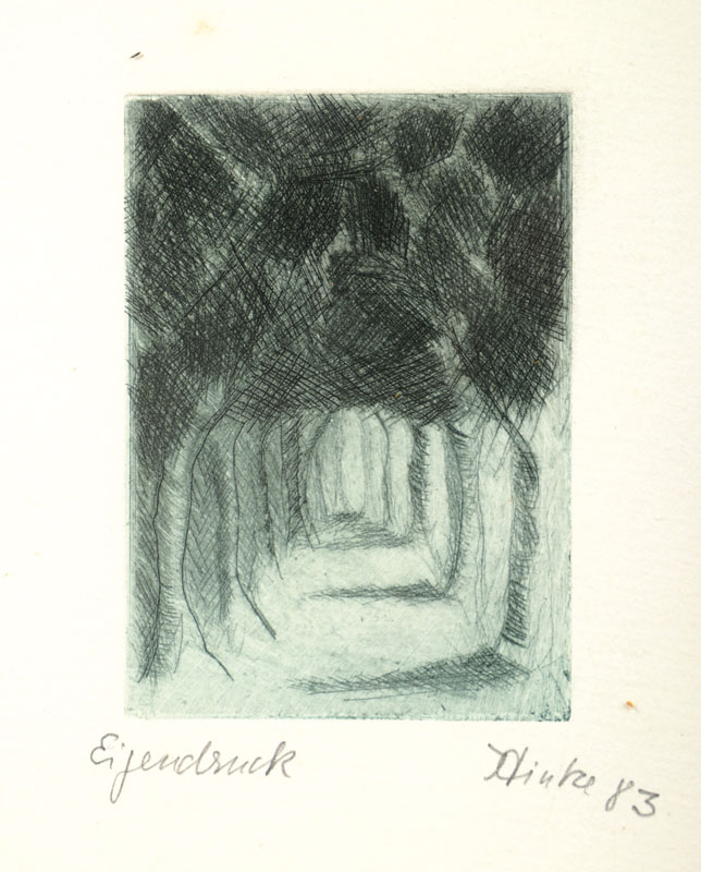 Detail c: Ingeborg Finke, geb. 1940, Konvolut aus 5 Grafiken, davon 4 Radierung und 1 Serigraphie, je handsigniert, teilweise datiert oder betitelt, teilweise ...