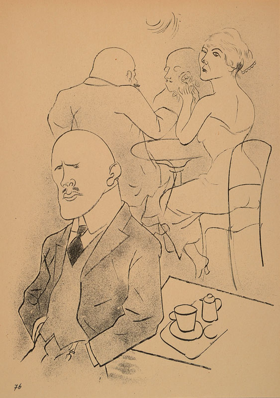 George Grosz, 1893-1959, Konvolut aus vier Originalen Farblithographien, "Verzückung", "Grimmiger Mann", "Krise", ...