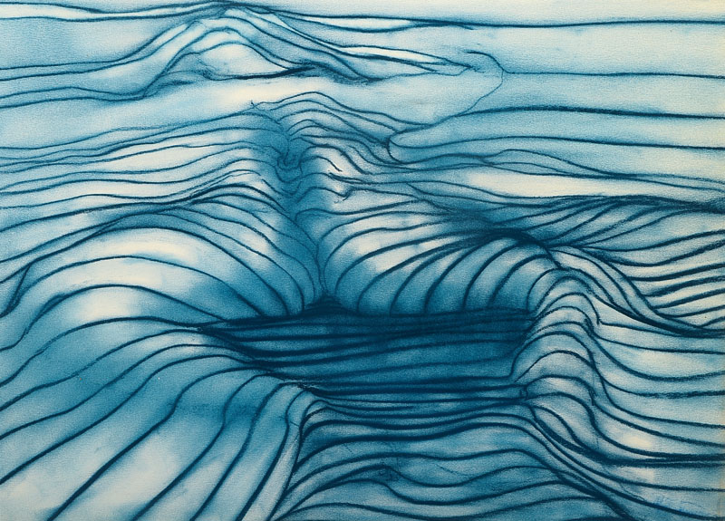 J. Harshbanger, amerikanischer Künstler, Kreide auf Papier, unsigniert, ca. 35x49 cm, PP, unter Glas gerahmt