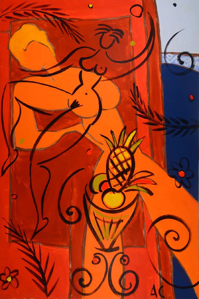 Vladimir Smahtin, geb. 1955 Moskau, Abstrakte Komposition, Öl/Lwd, rechts unten monogrammiert AC, ca. 119,5x80 cm
