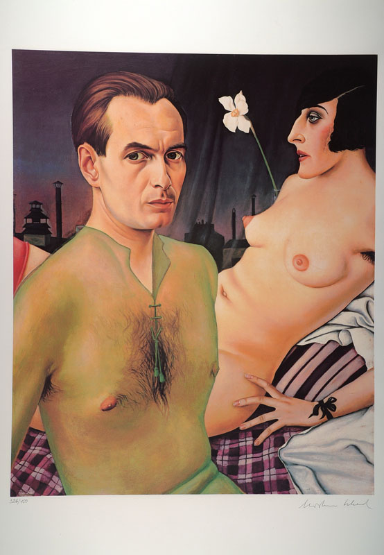 Christian Schad, 1894-1982, Selbstbildnis 1927, Farbserigraphie von 1982 nach dem Gemälde von 1927, handsigniert und num. 326/450, ca. 66x54.5cm, ...