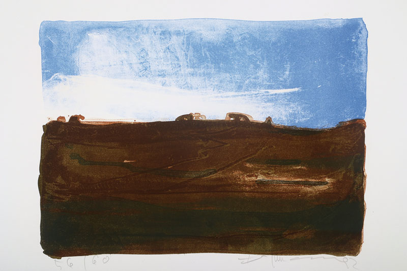 Klaus Fußmann, geb. 1938, Farblithografie, Landschaft bei Eckernförde, signiert und nummeriert 56/60, Motiv ca. 28x38 cm, Blattgr. ca. 50x65,5 cm
