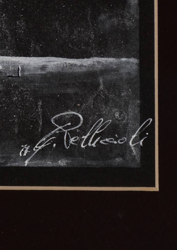 Detail a: Giovanni Pelliccioli, geb. 1947, Il mondo fatto di gesso, Mischtechnik auf Papier, signiert und betitelt, ca. 39.5x30.5 cm, unter Glas gerahmt