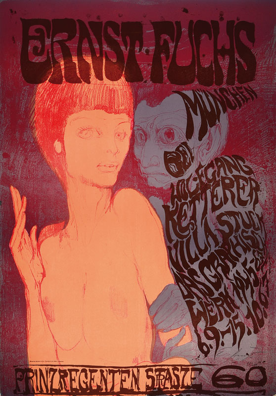 Ernst Fuchs, geb. 1930 Wien, Konvolut aus zwei Grafiken, Plakat "Ein großer Maler unserer Zeit", und Lithographie, je handsigniert, einmal ...