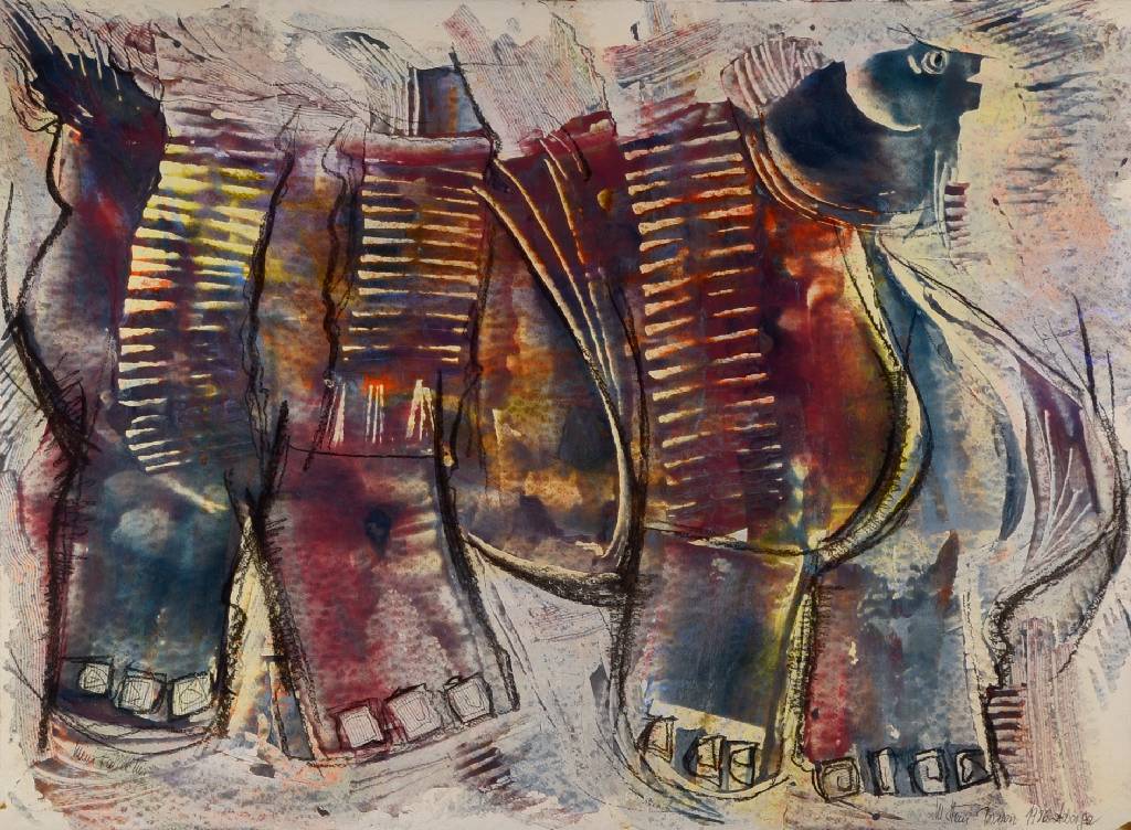 Marianne Stein-Bisson, geb. 1938, Aquarell auf festem Papier, rechts unten signiert und datiert 1986, links unten betitelt Mein Fabeltier, Blattgr. ...